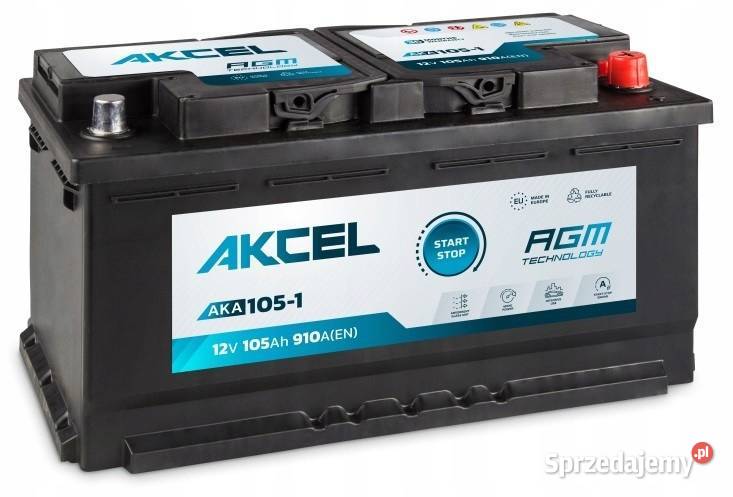 Akumulator 12V 105Ah 910A P AGM Akcel Varta Akumulatory Jelcz-Laskowice