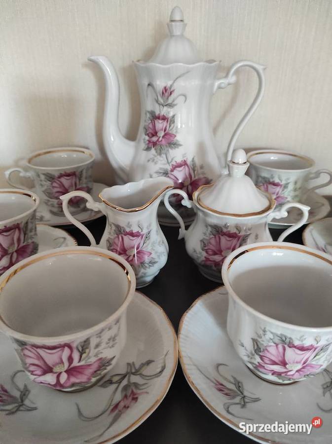 Serwis do kawy 6 osób porcelana Wałbrzych podlaskie Warpechy Stare