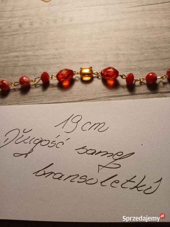 Czerwona bransoletka kotek Gliwice sprzedam