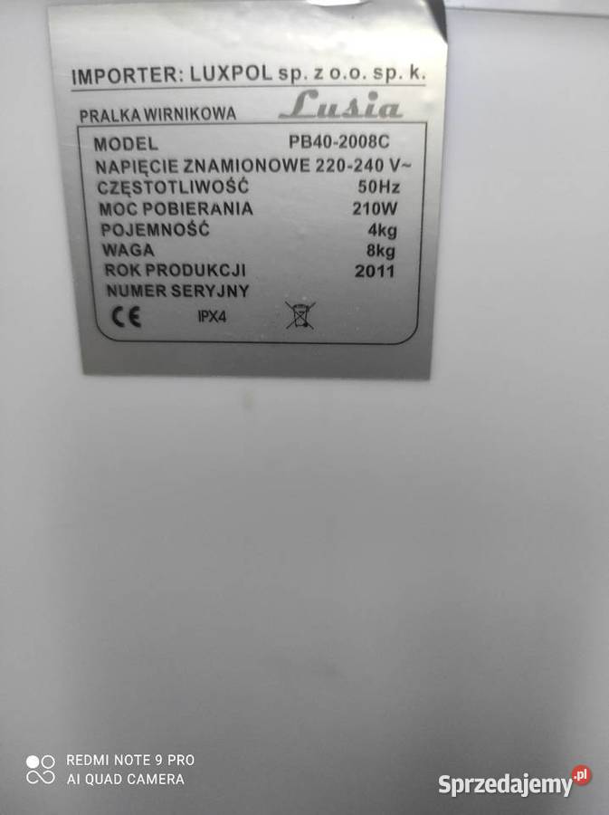 Pralka Luxpol Lusia PB402008C Pralki i suszarki Czechowice-Dziedzice