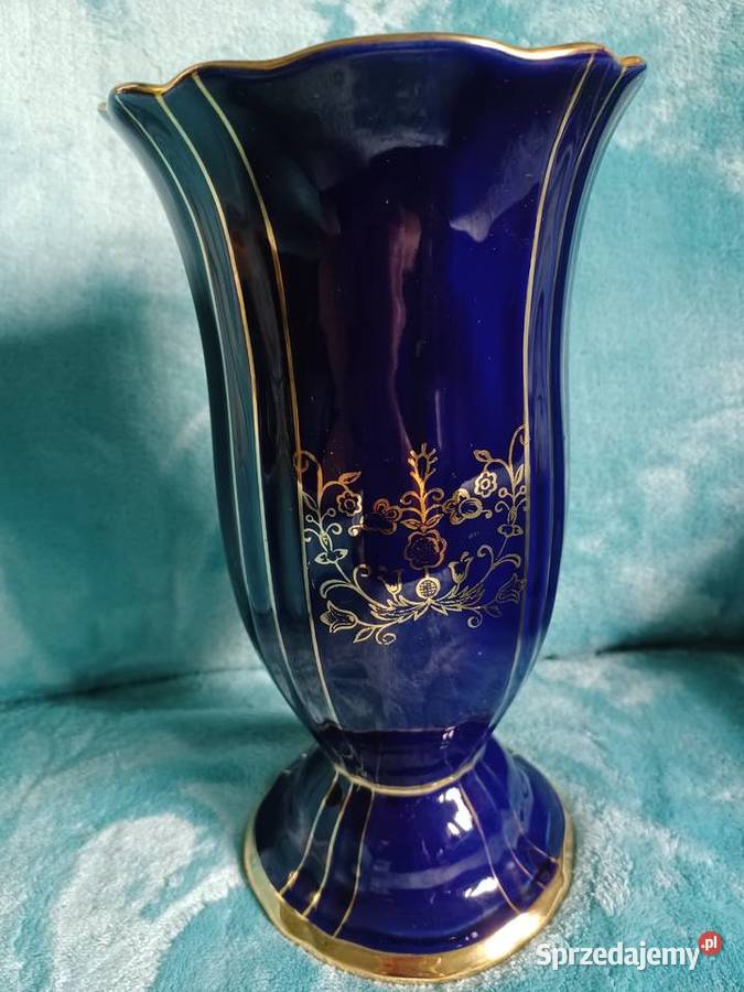 Wazon porcelana Chodzież kobalt Łódź