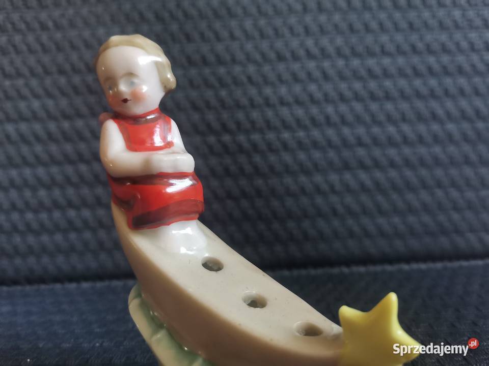 Stara figurka porcelanowa Aniołek Porcelana i szkło śląskie Katowice