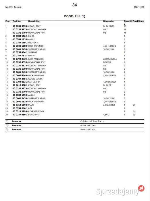 Katalog części Lexion 510 520 530 łódzkie Zduńska Wola