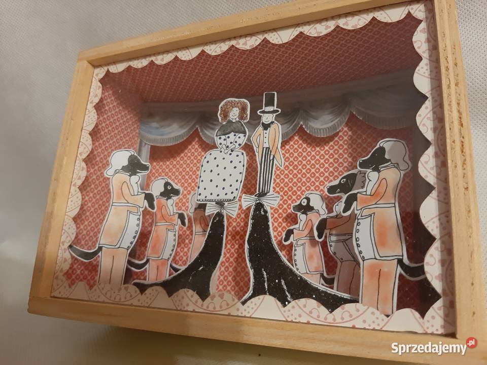 Śliczny drewniany obraz z motywem teatrzyku 3D kujawsko-pomorskie Inowrocław