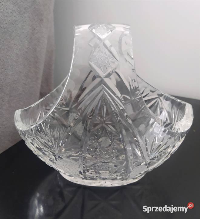Kryształowy koszyk z PRLu Porcelana i szkło Porcelana i szkło Gostynin