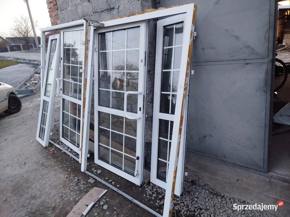 Drzwi dwuskrzydłowe aluminiowe zewnętrzne Sieklówka sprzedam