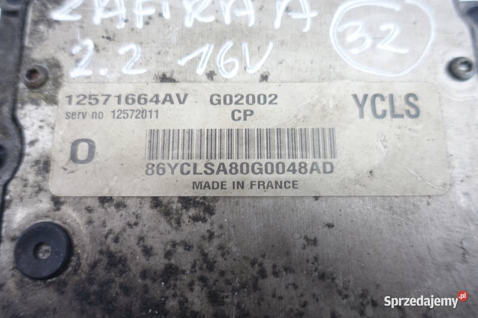 Opel Zafira A 22 16V KOMPUTER SILNIKA sterownik Komputery Chełm