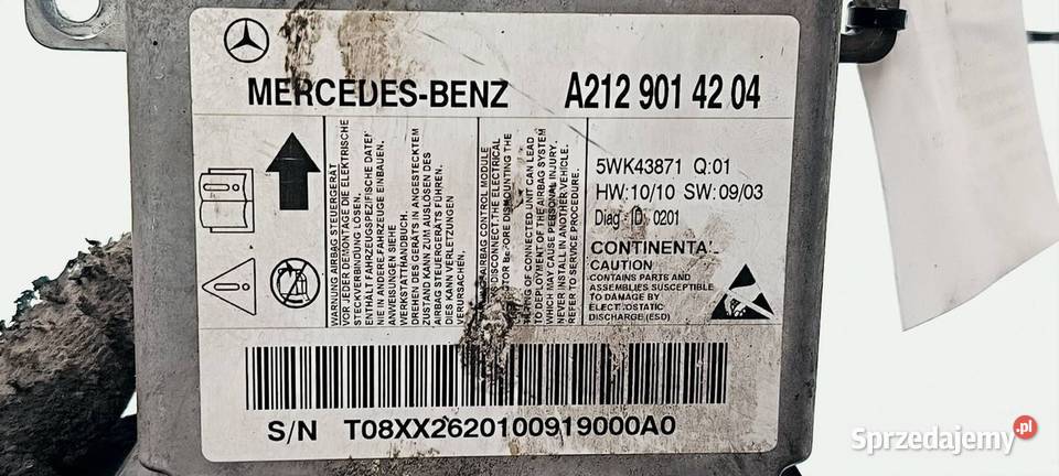 MODUŁ MERCDESBENZ W212 E350 A2129014204 AIRBAG sprzedam