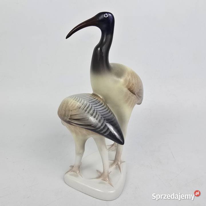 Dwa ptaki Ibisy porcelana Hollohaza Węgry lata