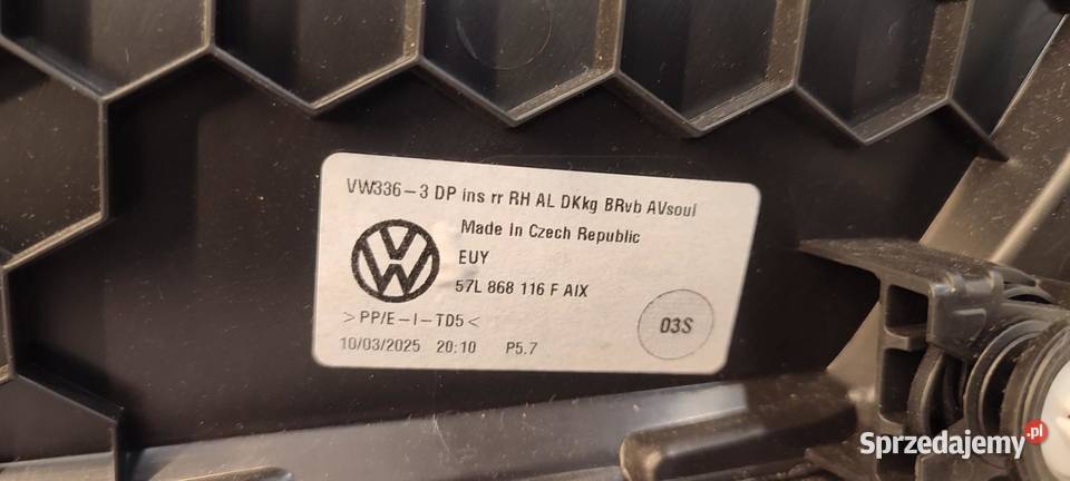 VW TAYRON BOCZEK DRZWI PRAWY TYŁ 57L867212Q