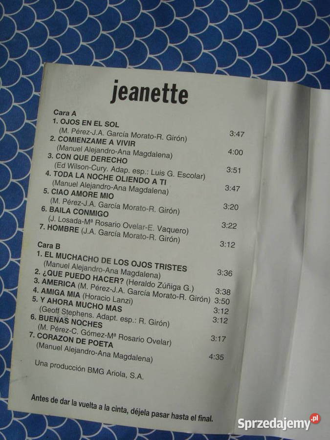 Kaseta JEANETTECORAZON 1991 kaseta Wołów