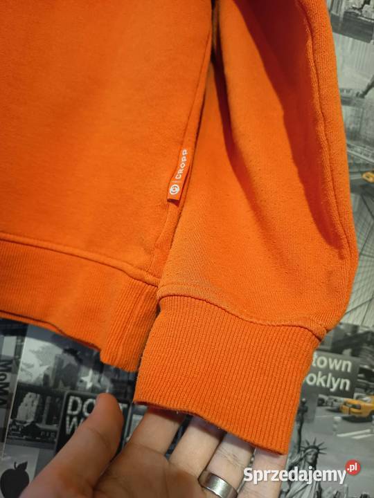 Pomarańczowa Bluza Bawełniana Cropp Logo Suwałki