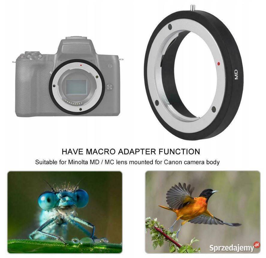 Adapter Minolta MD na Canon EOS do makro macro