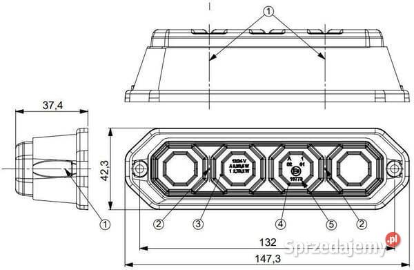 Lampa do jazdy dziennej LED pozycja małopolskie Kamionna sprzedam