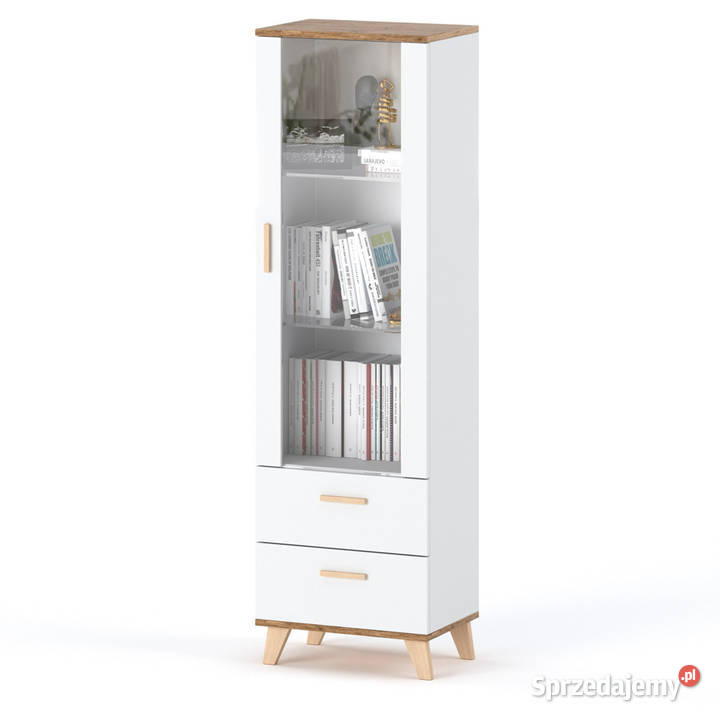 Regał Biały Witryna Słupek 40 Komoda Szklana Elbląg