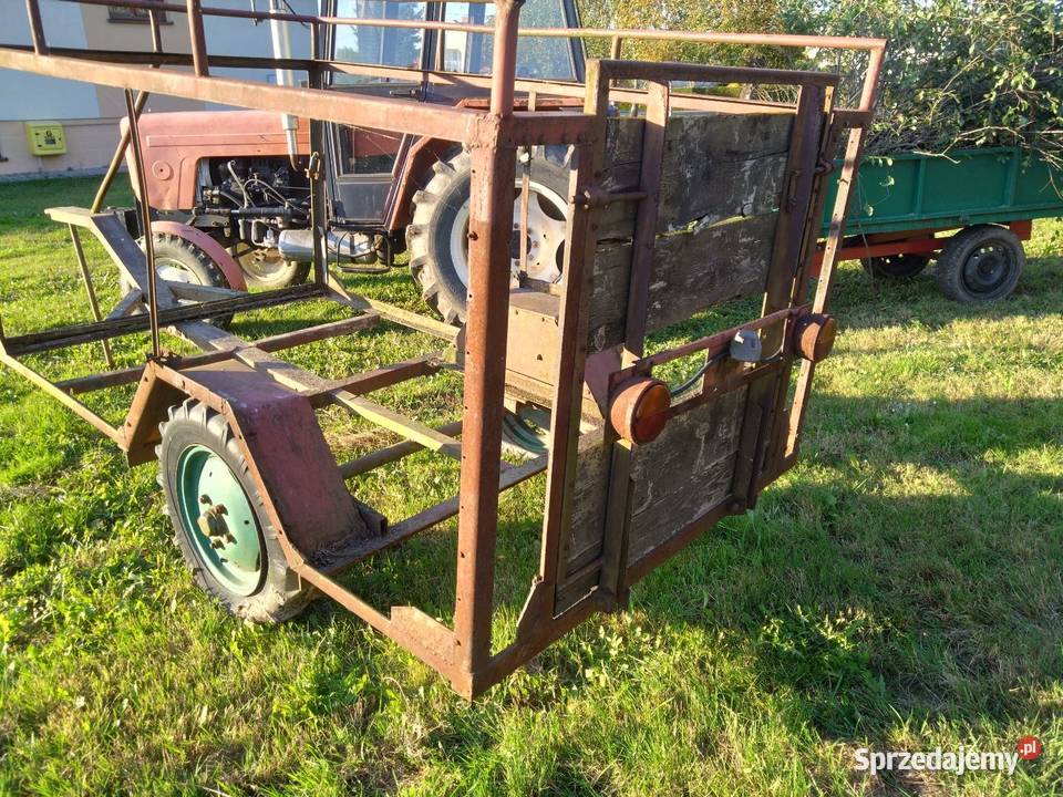 Przyczepa 1 osiowa mocna 27m x 15m rama do