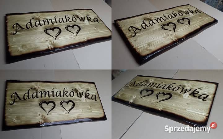 Szyld 170 grawerowany na drewnie REKLAMA projekt Roczyny