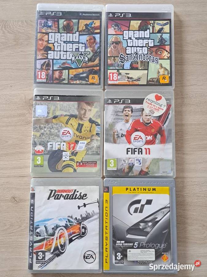 Gry na 3 GTA San Andreas GTA V Fifa 11 17 Gran