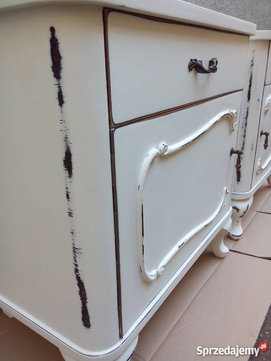 Szafki nocne białe komplet 2 w stylu Vintage Lublin sprzedam