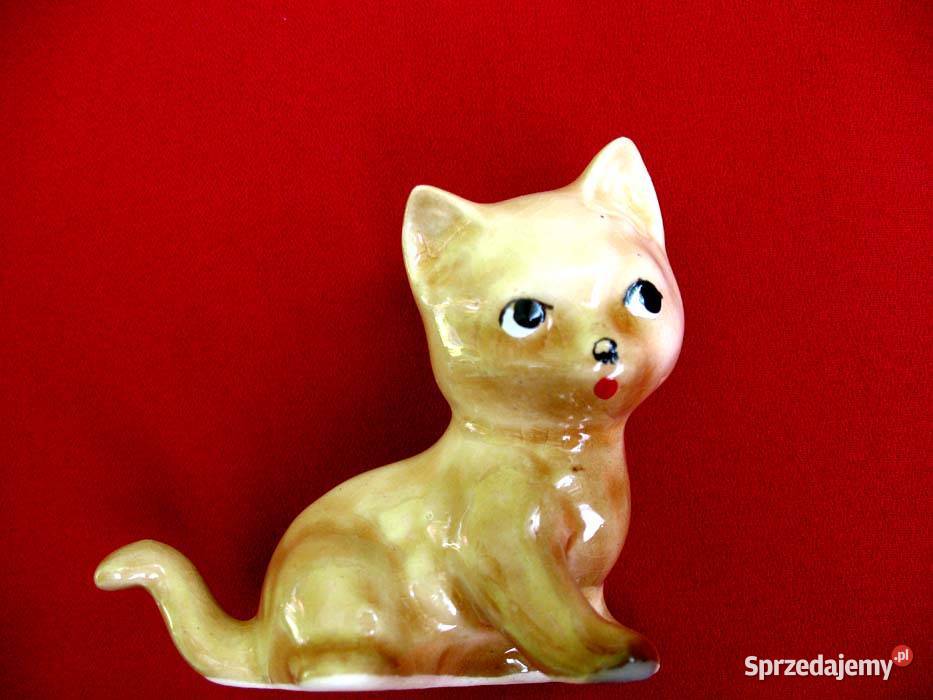 Kot mały młody kotek porcelana 65 x 8 x 4 mazowieckie sprzedam