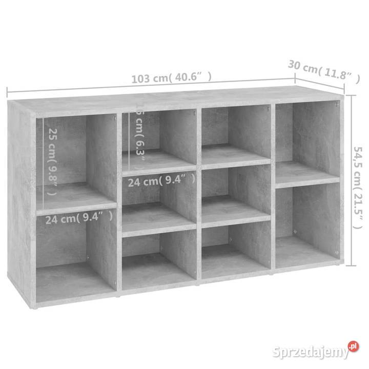 Ławka z miejscem na buty szara 103x30x545