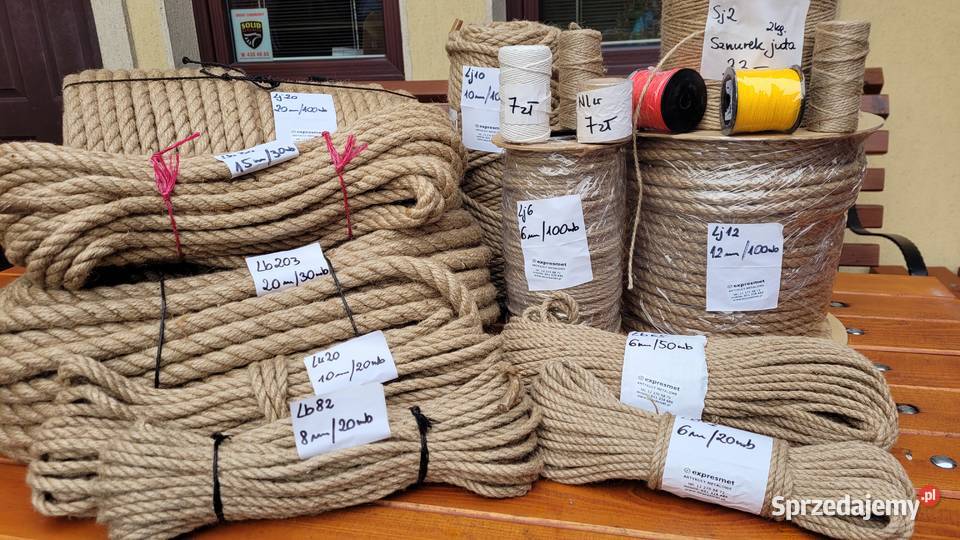 Piękna lina jutowa 20mm duża rolka 100mb Gdańsk