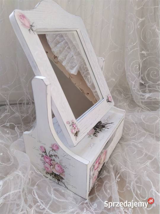 Toaletka komódka z lustrem rękodzieło Czarków