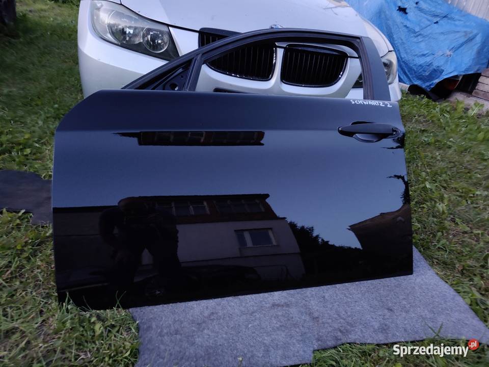 Bmw e90 drzwi przednie lewe czarne schwarz2 łódzkie Aleksandrów Łódzki