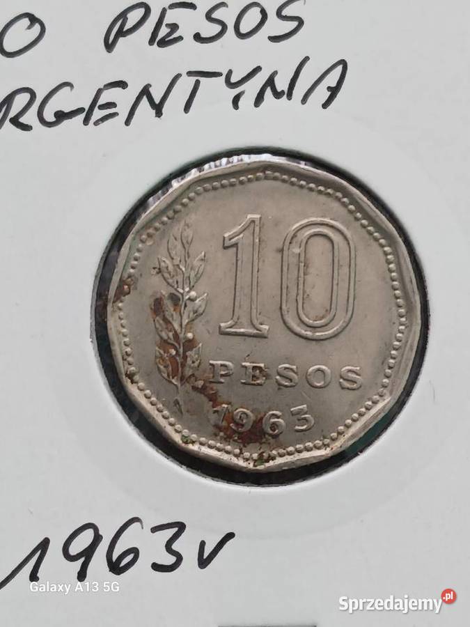 10 Pesos Argentyna 1963 r wielkopolskie Konin