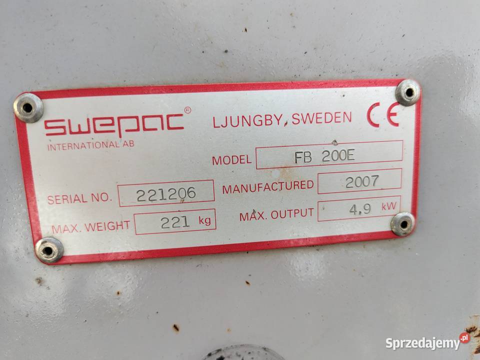 Zagęszczarka Swepac FB 200E Rewers Yanmar