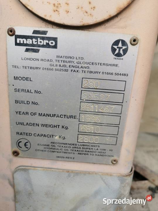 Ładowarka teleskopowa matbro ts 280 Olszanka