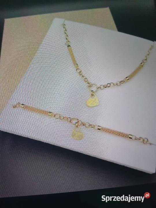 Nowy zloty komplet proba 585 waga 2085g