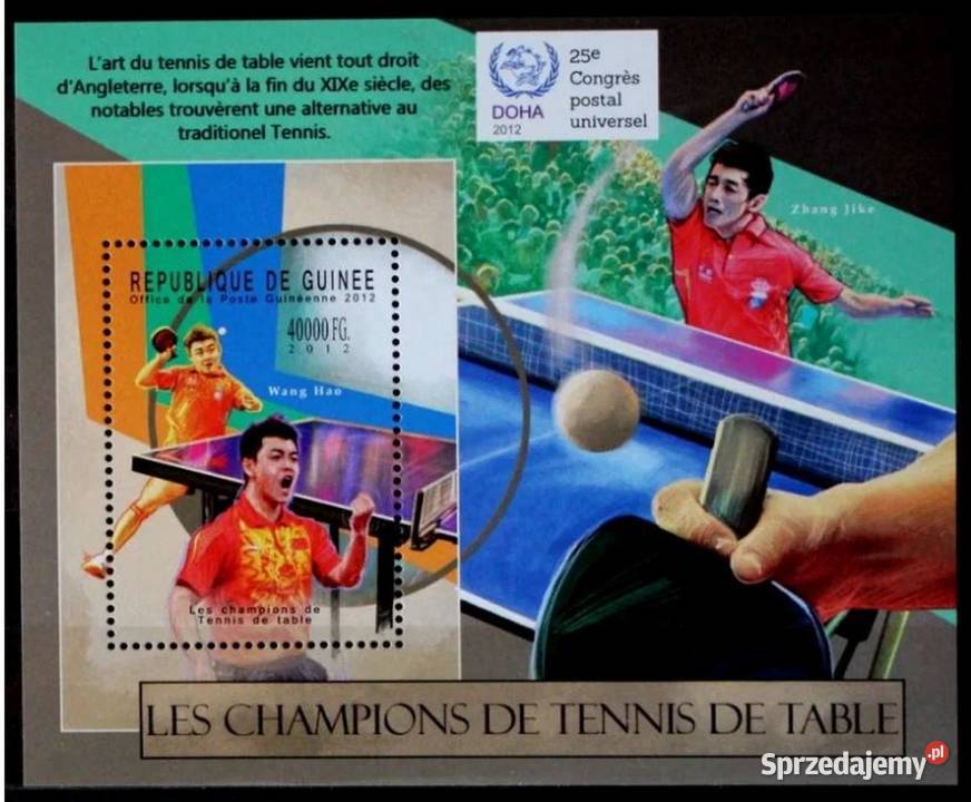 Gwinea Bissau tenis stołowy blok Filatelistyka sprzedam