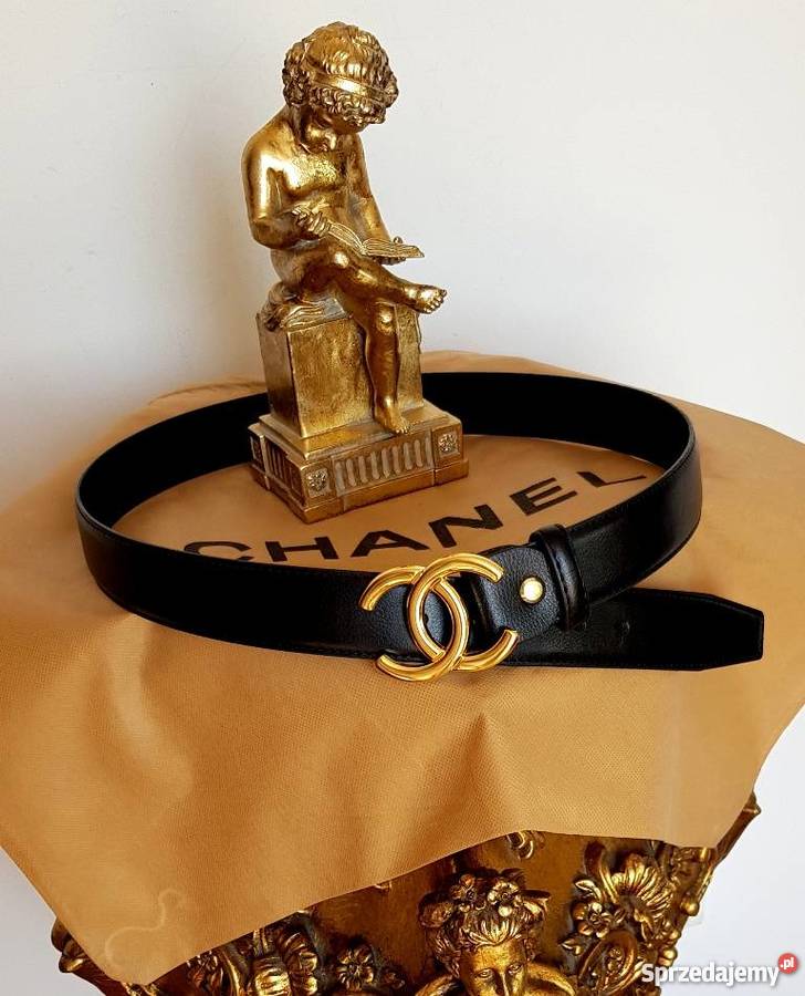 CHANEL SKÓRA NATURALNA PASEK CHANEL SKÓRZANY czarny Bydgoszcz