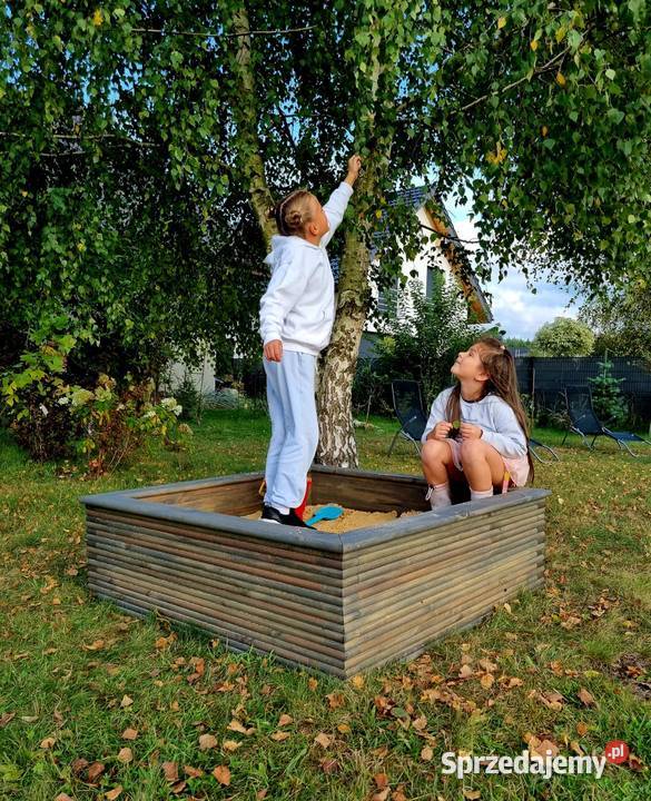 Piaskownica SOLIDNA 3D duża drewniana masywna Kalety sprzedam