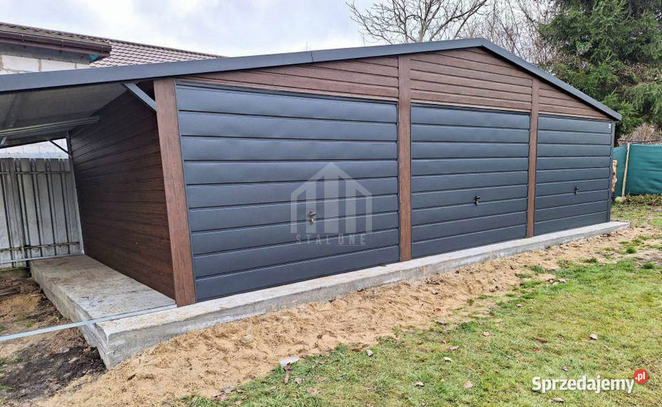 Garaż blaszany 9x4m wiata 3m 3x brama drzwi Białystok