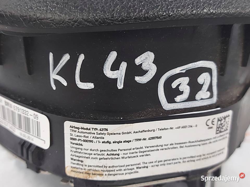 BMW 1 F20 AIRBAG poduszka kierowcy 6791332 sprzedam