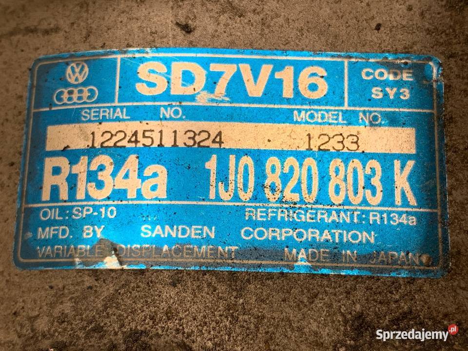 SPRĘŻARKA KLIMATYZACJI VW GOLF IV 1J0820803K 18