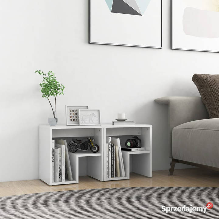 Szafki nocne 2 białe 40x30x40 materiał mazowieckie Warszawa