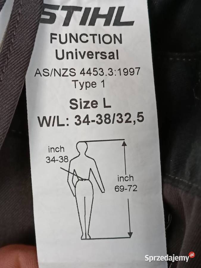Spodnie Stihl anty przecieciowe Rozmiar 38 dolnośląskie