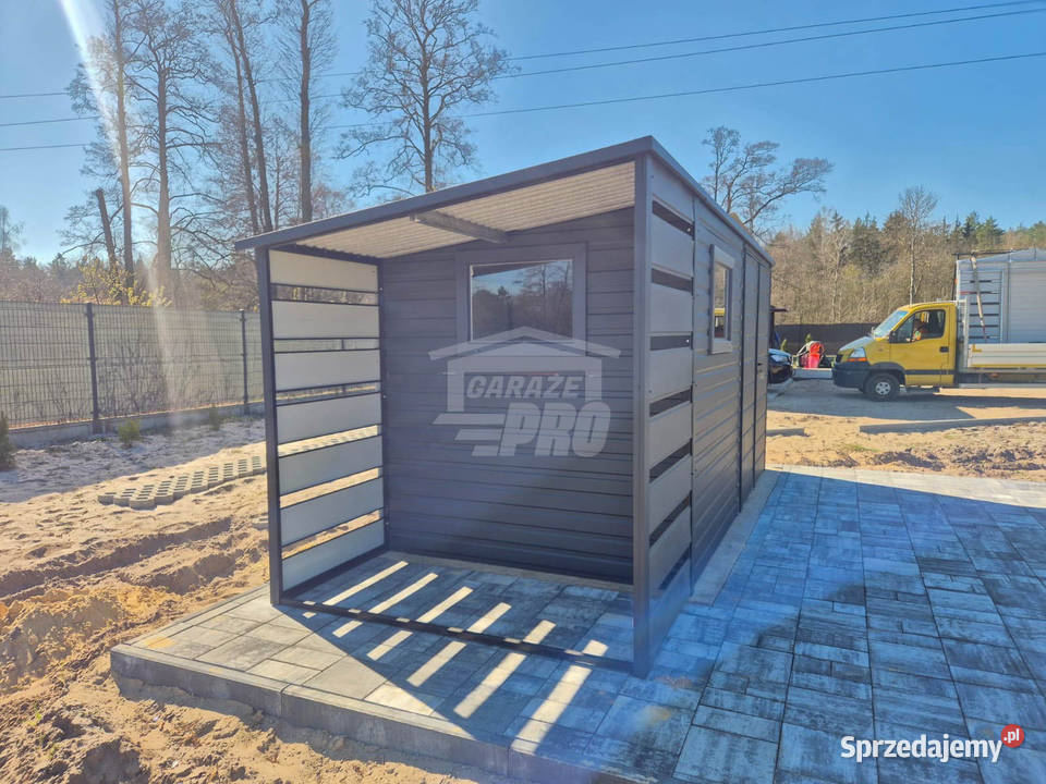 Schowek Domek Ogrodowy 4x2m wiata 1m brama 2x Sopot
