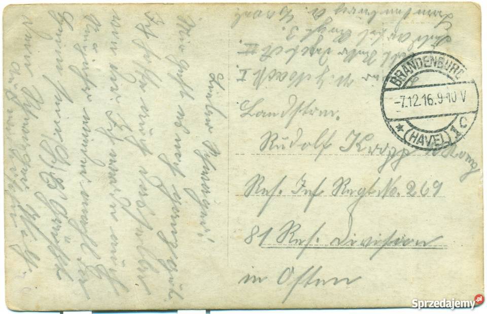 Brandenburg 71216 żołnierz niemiecki 1 wojna Ostrów Wielkopolski