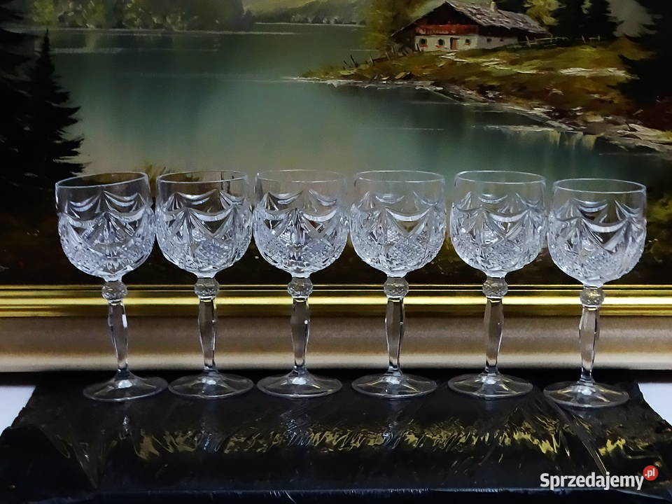 Kieliszki kryształowe zestaw 6 sztuk ręcznie lubelskie Biłgoraj