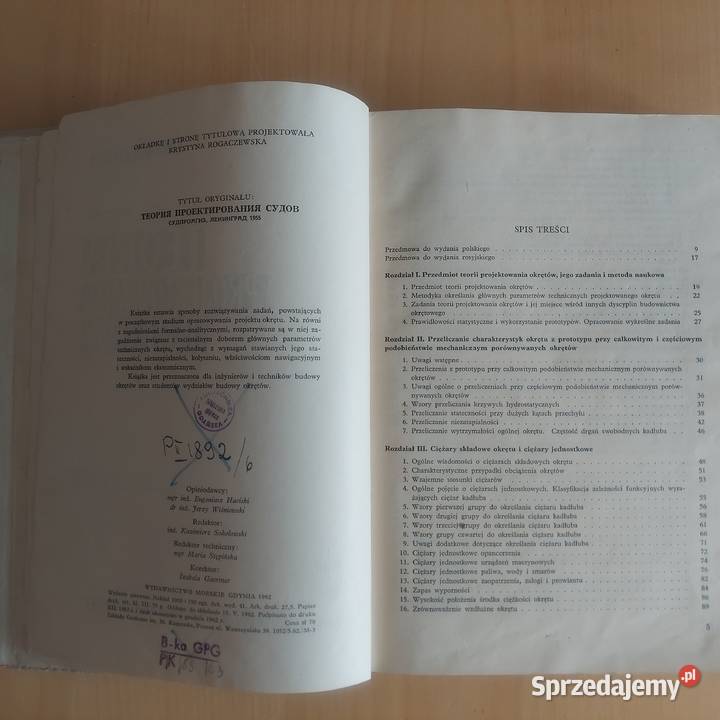 Teoria projektowania okrętów LM Nogid 1962 Gdynia