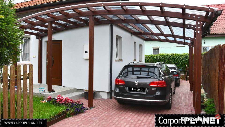 Wiata drewniana carport zadaszenie samochodu Altany i wiaty Poznań
