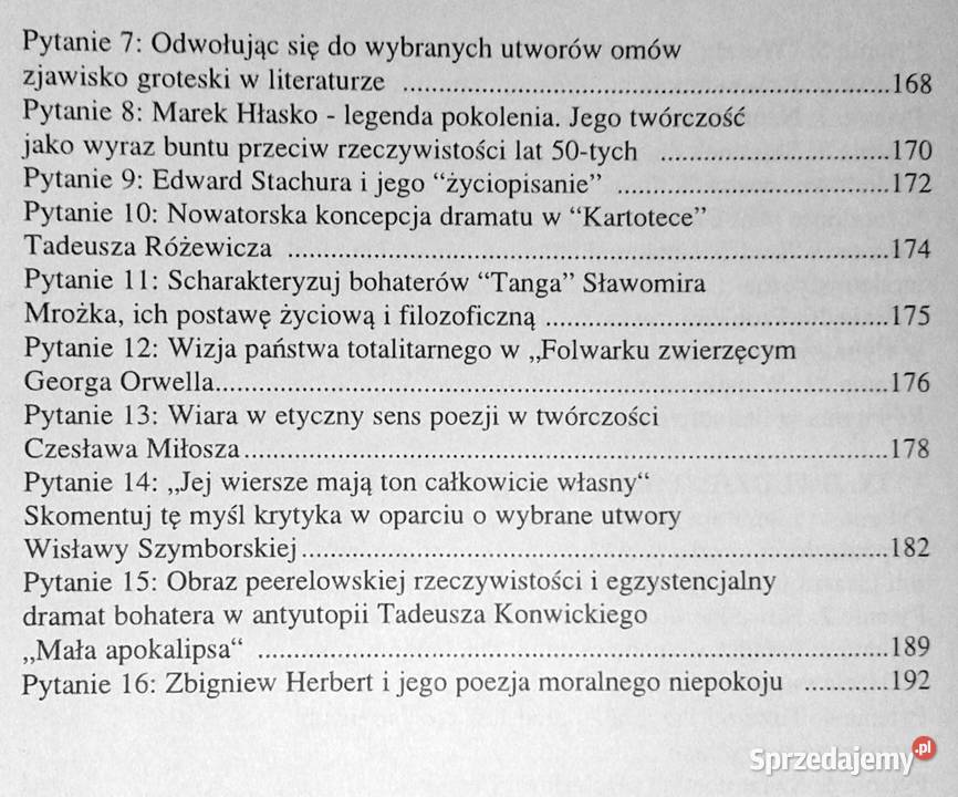 Matura z języka polskiego Homera do Herberta lubelskie Chełm