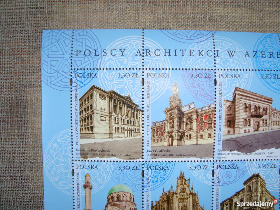 Znaczki bloczek Polscy Architekci w Tychy