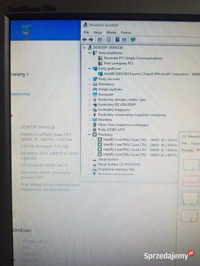 Komputer DELL optiplex 760 QUAD CORE 4GB250GB