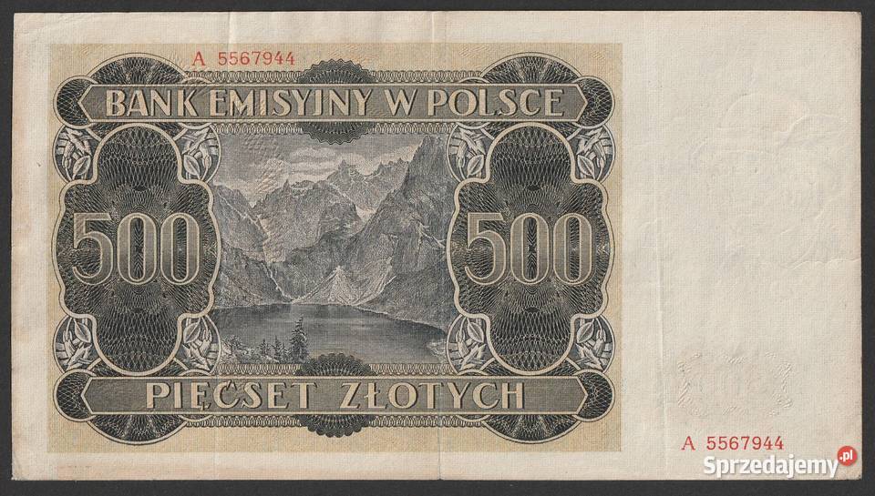 POLSKA GG 500 ZŁOTYCH 1940 GÓRAL Numizmatyka Łódź