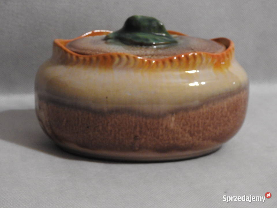 Śliczny ceramiczny pojemnik ozdoby w 3D sygn na Inowrocław
